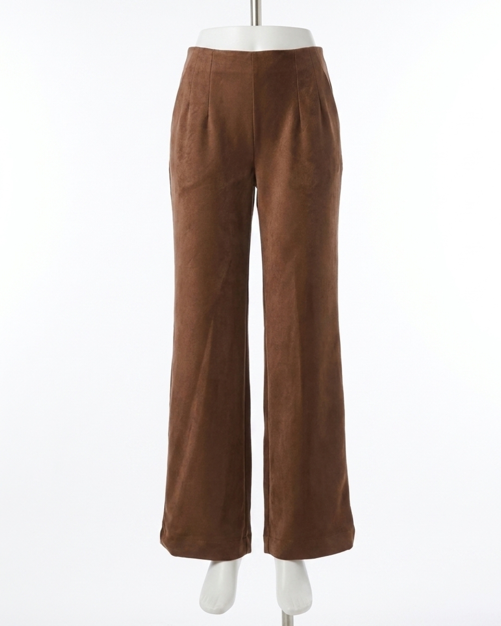 NEW LILLA P satin clean front pant in chocolate